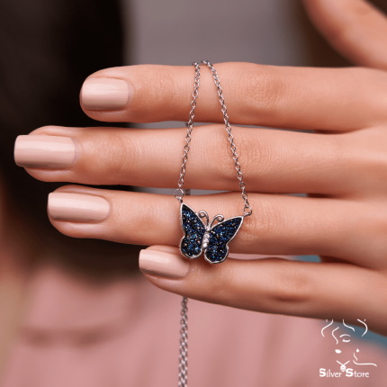 Blue butterfly Necklace